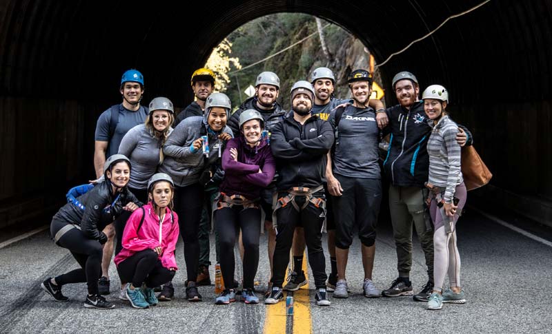 GroupRoad Photo of a business team on a rock climbing adventure in Santa Barbara, California