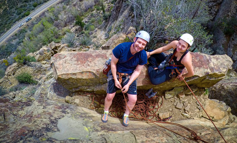 santa-barbara-rock-climbing-course-7c Aerial view of a couple of happy rock climbers in Santa Barbara County