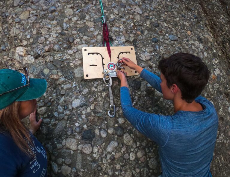 Anchor building lesson with an anchor board; with two guests